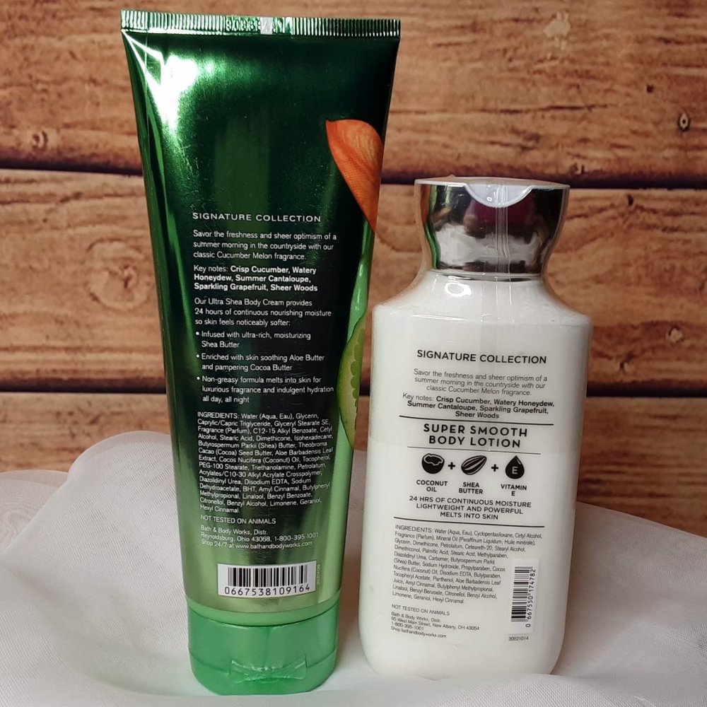 BATH & BODY WORKS 2-PIECE 'CUCUMBER MELON' MOISTURIZING BODY CARE SET - Picture 2 of 8